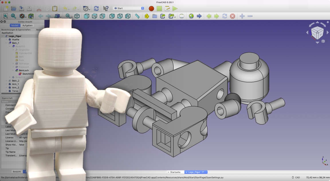 Bevor der 3D-Drucker Ergebnisse wie die Spielfigur ausdruckt, muss jedes Detail am Computer modelliert werden.